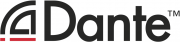 Dante® Logo. Dante® ist eine Handelsmarke von Audinate Pty Ltd. 