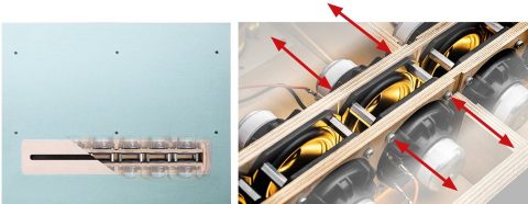 Novasonar Boxer Technologie :: Die Vibrationskräfte der Chassispaare wirken exakt entgegengesetzt und heben sich dadurch gegenseitig auf. Novasonar Boxer Technologie
